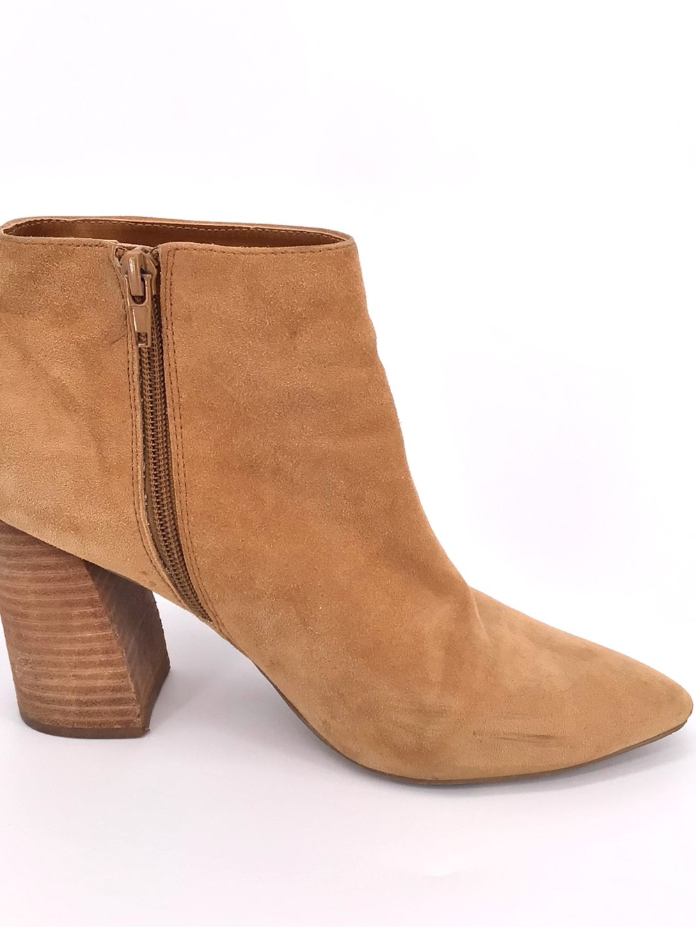 Steve Madden Classic Hippie Stacked Size Zip Brown Heel Pumps Size 9 - Picture 9 of 12